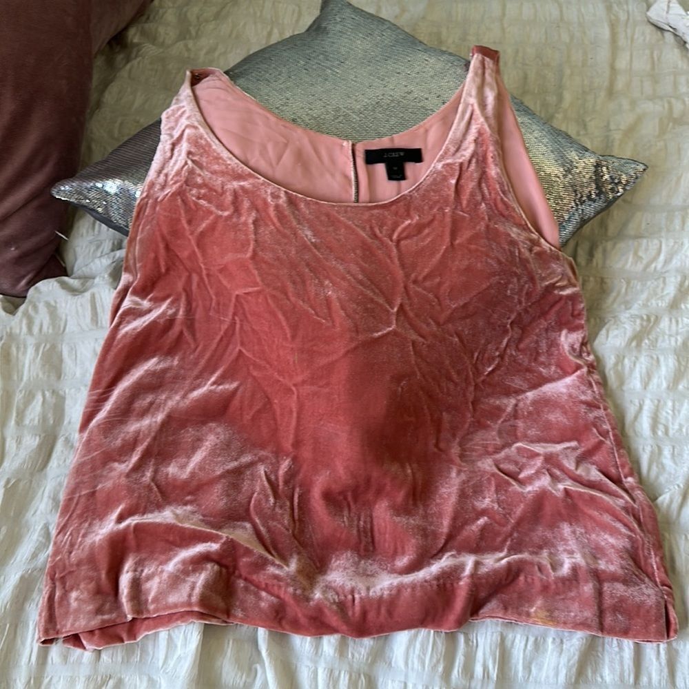 J.Crew Pink Velvet Top